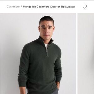 Quince $277 Mongolian Cashmere Quarter Zip Sweater Size Small New NWT